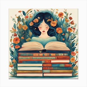 Book Girl Canvas Print