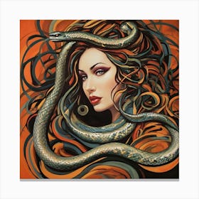 Snake Woman Art 04 1 Canvas Print