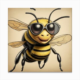 Bee With Sunglasses Canvas Print