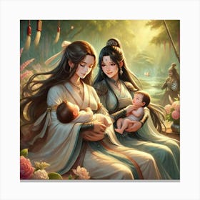 Kaida And Zoya As Mothers 1 Canvas Print