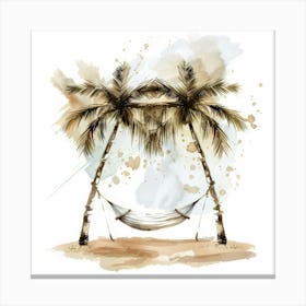 Watercolor Of Palm Trees Canvas Print