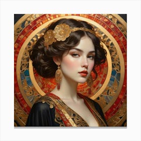 Elegant Woman 03 - Art Nouveau Style Canvas Print