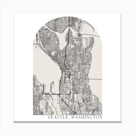 Seattle Washington Boho Minimal Arch Street Map 1 Canvas Print
