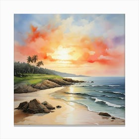 Sunset On The Beach 19 Canvas Print