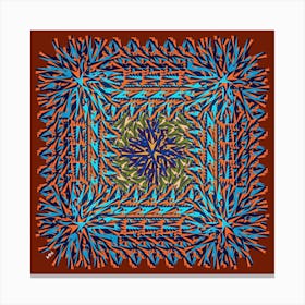 Graphic Whirl Red Rust Square Canvas Print