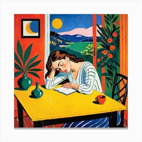 Woman Reading A Book 20 Canvas Print