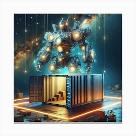 Futuristic Robot In Space Canvas Print