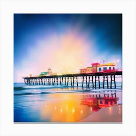 Pier At Sunset Stock Videos & Royalty-Free Footage Canvas Print