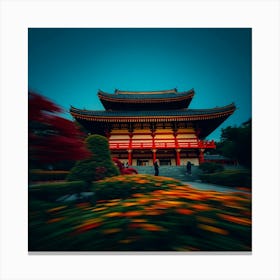 Asian Temple At Dusk Canvas Print