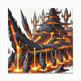 A Detailed View Of The Design Of The Lava Warships Canvas Print