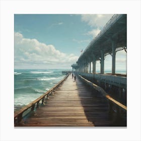 Pier with sunshine of sky Canvas Print