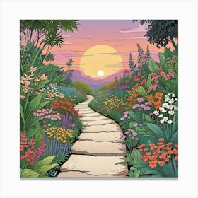 Into The Garden Ai Art Wall Art Design Illustration (32) Canvas Print