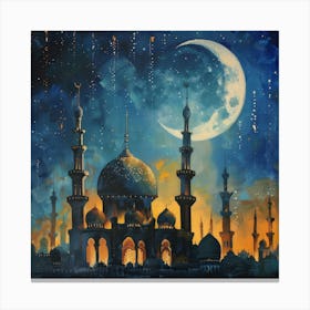 Islamic Mosque At Night 5 Canvas Print