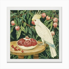 Cockatoo And Pomegranate, Walter Crane 4 Canvas Print
