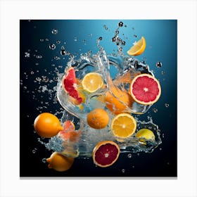 Citrus Fruit Splashing Water 1 Canvas Print