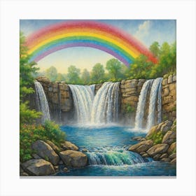 Rainbow Over Waterfall 1 Canvas Print