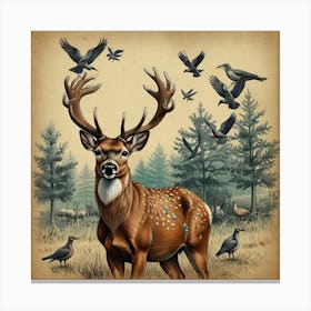 Deer In The Woods 41 Canvas Print