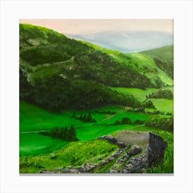 Green Valley Square Canvas Print
