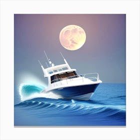 Boat In The Ocean 2 Canvas Print