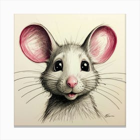 Cute Mouse Drawing 1 Canvas Print