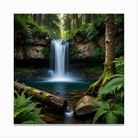 Waterfall In The Forest Canvas Print