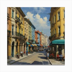 Italian City Street Canvas Print