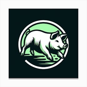 Pig Logo 8 Canvas Print