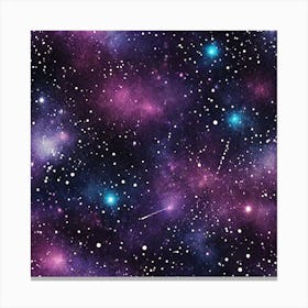 Cosmic Backgrounds With Deep Blues Purples And Twinkling Lights Canvas Print