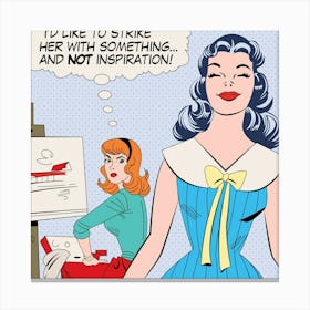 Pop Art Designer Girl in the Office Canvas Print