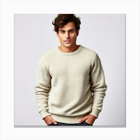 Man Wearing A Sweater Canvas Print