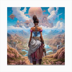 Young Woman In A Fantasy World Canvas Print