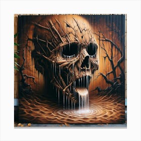 Skull With Water Canvas Print