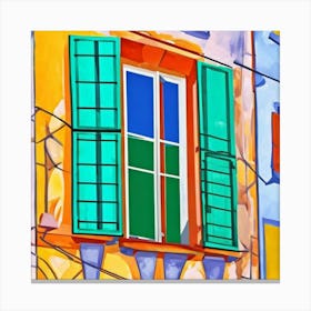 Window Lisbon Portugal In The Style Of Matisse Art Print 1 Canvas Print