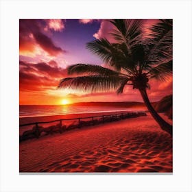 Sunset On The Beach 376 Canvas Print