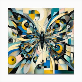 Cubism Butterfly Modern Art v3 Canvas Print