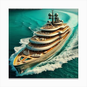 Luxury Yacht In The Ocean Canvas Print
