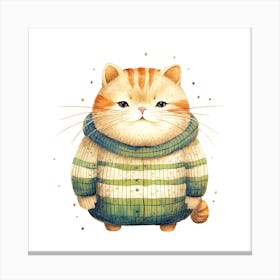 Cute Cat In Sweater Canvas Print