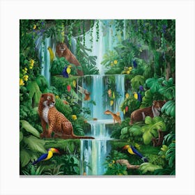 Jungle Waterfall 1 Canvas Print