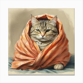 Cat In A Scarf 1 Canvas Print