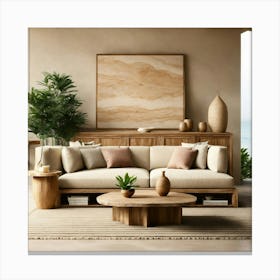 Ultra Realistic Photo Of Bali Inspired Cream Stone (2) Canvas Print