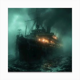 Ship In The Dark Canvas Print