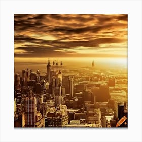 Sunset Over New York City Canvas Print