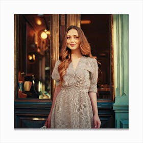 Young Woman In A Dress Canvas Print