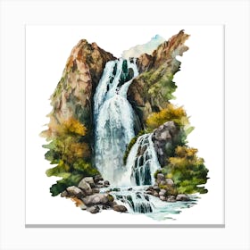 Watercolor Waterfall 2 Canvas Print