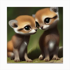Adorable Weasel Twins Canvas Print