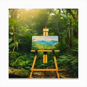 Easel In The Forest Canvas Print
