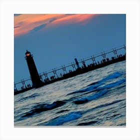 Sunset At The Lighthouse Canvas Print