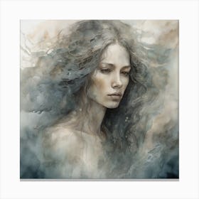 Woman With Long Hair Canvas Print