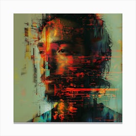 Man With A Computer Screen Canvas Print