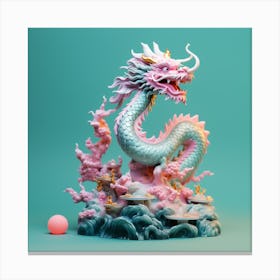 Chinese Dragon on green Canvas Print